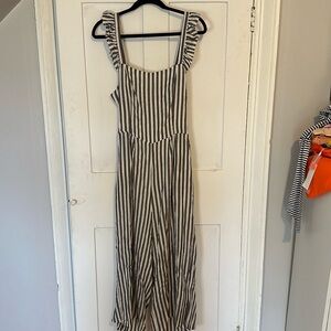 Cropped striped jumpsuit